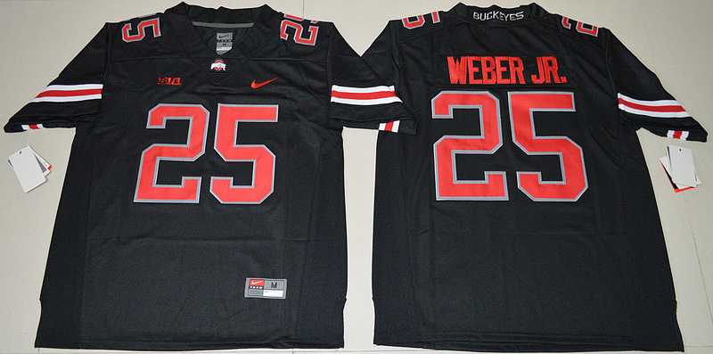 Ohio State Buckeyes #25 Mike Weber Jr. Black College Football Stitched Jersey